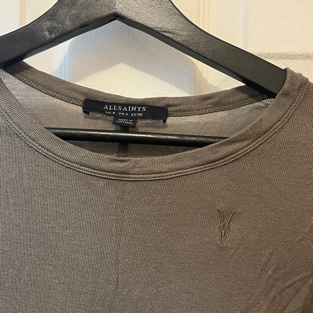 All Saints Olive Long Sleeve Top - Picture 2 of 4